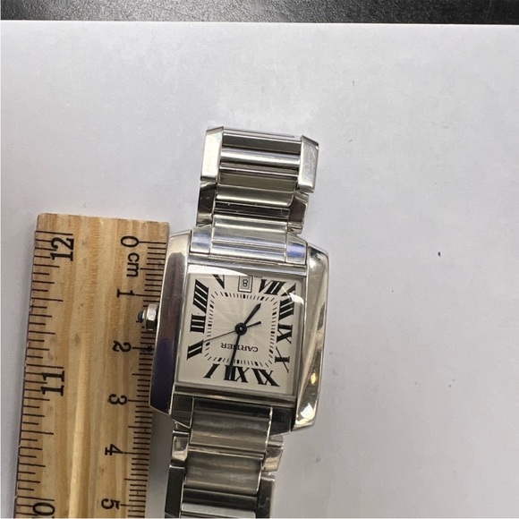 CARTIER TANK FRANCAISE AUTOMATIC STAINLESS STEEL 28mm WATCH - Picture 12 of 13
